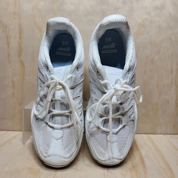 Avia White Leather Fabric Upper Sneaker Athletic Shoe Women 9 W Non-Marking - Picture 3 of 9
